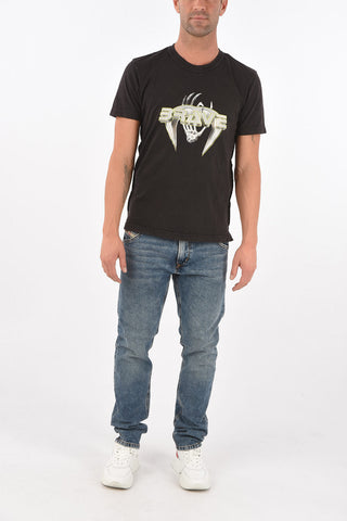 cotton T-DIEBIND-SLITS-A2 t-shirt with brave print