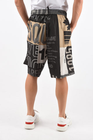 Shorts Stampati Monogram con Elastico in Vita