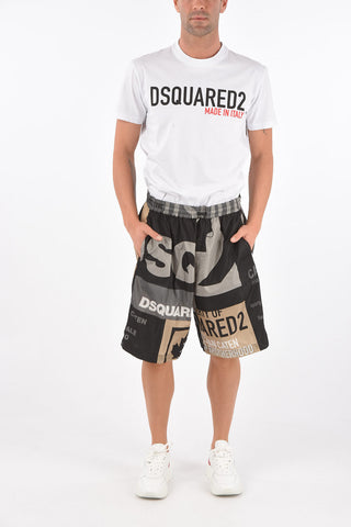 Shorts Stampati Monogram con Elastico in Vita