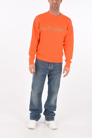 Crewneck Sweater SPACE DYE with NO PROBLEMO Embroidery