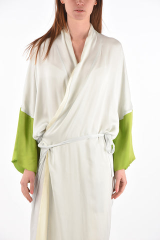 silk wrap kimono duster coat