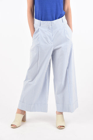 Awning Striped Double-pleated Culottes