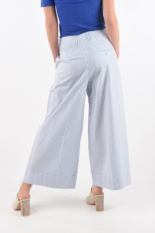 Awning Striped Double-pleated Culottes