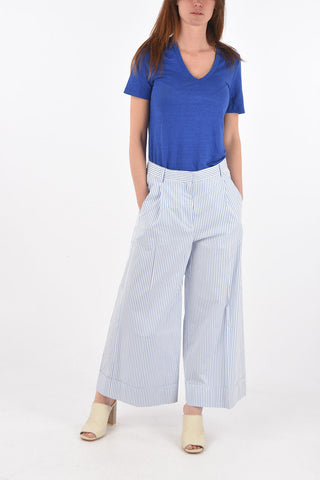 Awning Striped Double-pleated Culottes