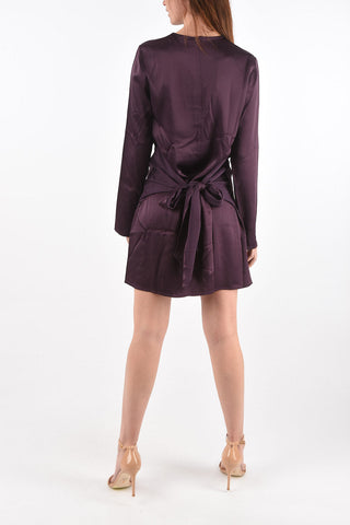 tied waist satin EUGENIE mini dress