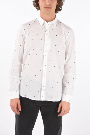  SLIM FIT MINI EYES Cotton Shirt