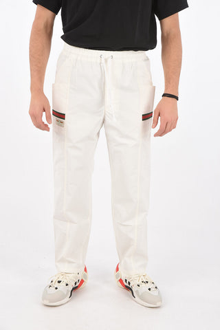 4 Pocket Elastic Waistband Pants with Contrasting Bands