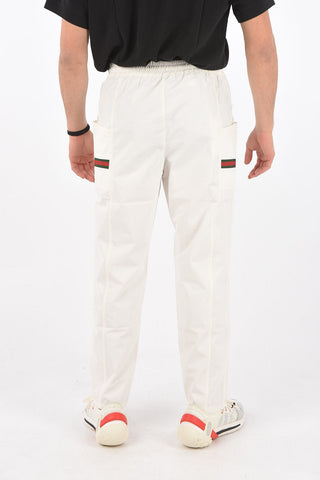 4 Pocket Elastic Waistband Pants with Contrasting Bands