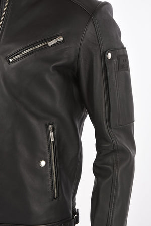 leather 2 pockets L-CASE-KA jacket with zip closure