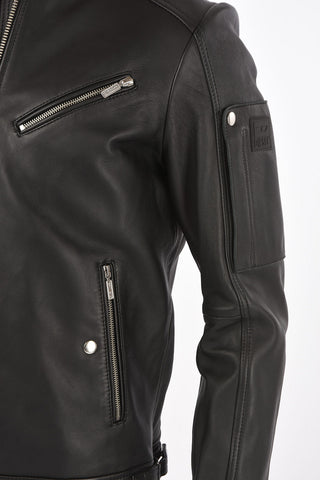 leather 2 pockets L-CASE-KA jacket with zip closure