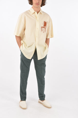 L'AMOUR short sleeve MOISSON shirt with front embroidery