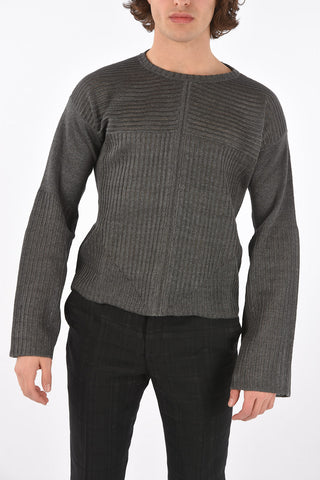 BABEL Crew Neck Flared Sleeve Linen Sweater