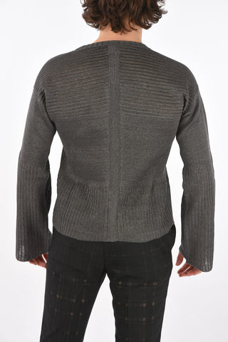 BABEL Crew Neck Flared Sleeve Linen Sweater