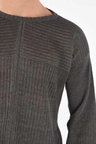 BABEL Crew Neck Flared Sleeve Linen Sweater