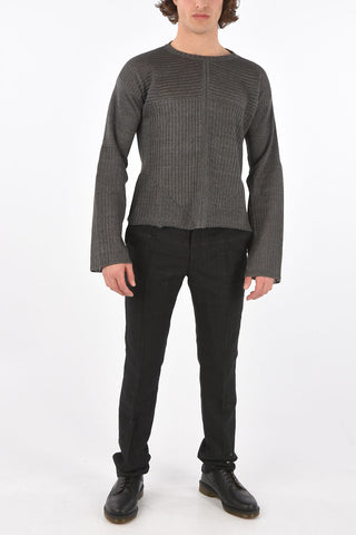BABEL Crew Neck Flared Sleeve Linen Sweater