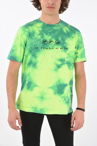 crew-neck T-JUST-SLITS-X86 t-shirt with tie dye effect