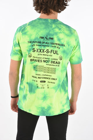 crew-neck T-JUST-SLITS-X86 t-shirt with tie dye effect