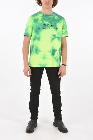 crew-neck T-JUST-SLITS-X86 t-shirt with tie dye effect