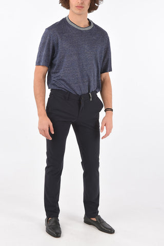 pantaloni ad orlo dritto in nylon elasticizzati