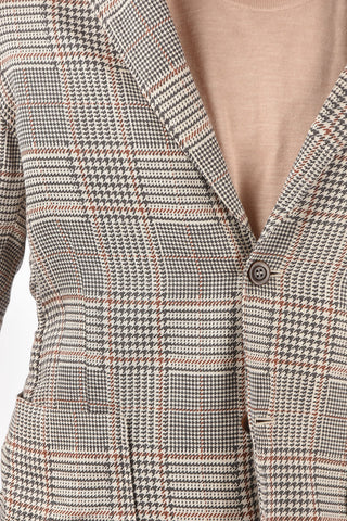 District Checked Blazer with Patch Pockets