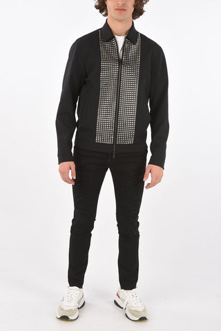 Frayed Hem Jacket with Studs