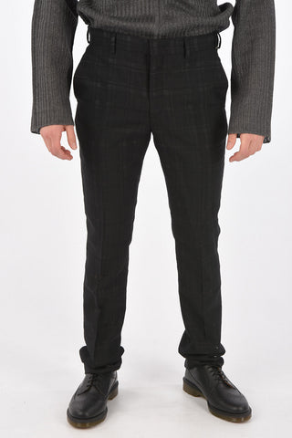 4 Pocket Hidden Fastening Plaid Check Pants