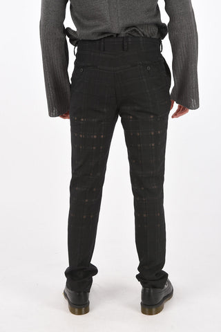 4 Pocket Hidden Fastening Plaid Check Pants
