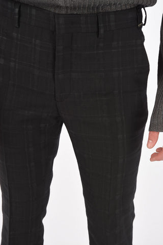 4 Pocket Hidden Fastening Plaid Check Pants