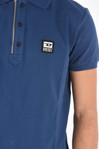 polo T-HARRY in cotone piquè con dettaglio zip
