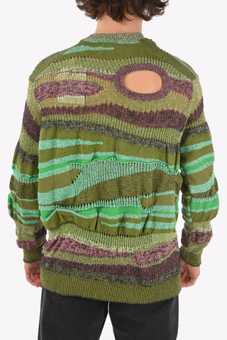 Pullover Girocollo Openwork con Dettaglio Cut-out