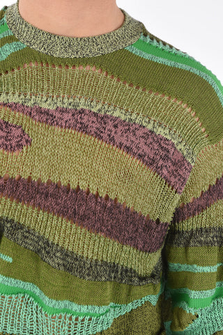 Pullover Girocollo Openwork con Dettaglio Cut-out