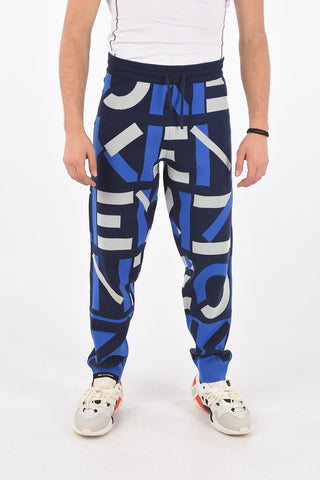 Drawstring Monogram Fabric Joggers
