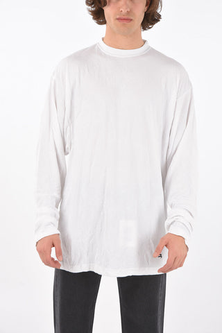 Crew Neck Wrinkled Effect Oversized T-Shirt