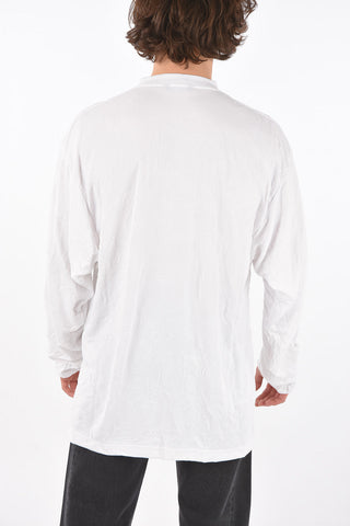 Crew Neck Wrinkled Effect Oversized T-Shirt
