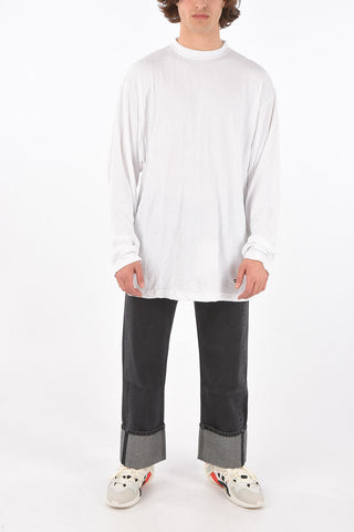 Crew Neck Wrinkled Effect Oversized T-Shirt