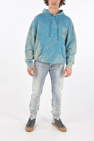 felpa S-UMMER-E2 effetto tie dye con cappuccio