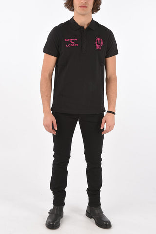 piquè cotton T-RANDY-YOKE-A3 polo shirt with embroidery