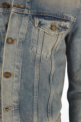 Distressed denim jacket vintage effect