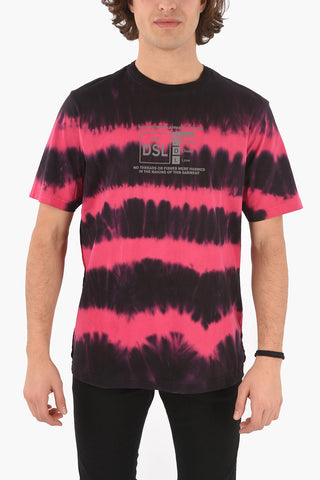 tie dye effect T-JUST-A38 crew-neck t-shirt with print