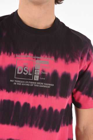 tie dye effect T-JUST-A38 crew-neck t-shirt with print