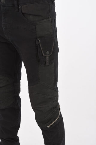 Biker Jeans D-STRUKT-BK-SP with Zip Details 15cm