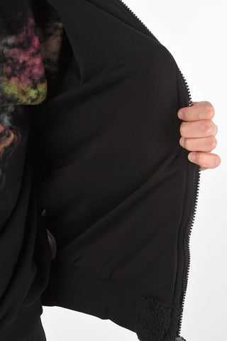 faux fur S-ALDY sweatshirt with hood and zip closure