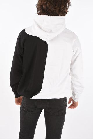 maxi front printed two tone S-BLASTY sweatshirt with hood