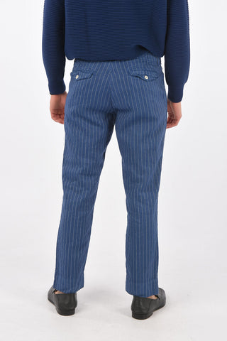 pinstriped A/ETON single pleat trousers