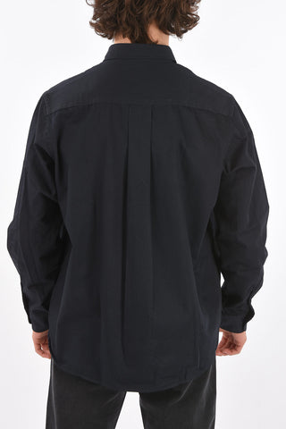 Camicia in Cotone Twill con Logo Ricamato