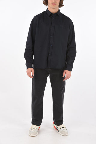 Camicia in Cotone Twill con Logo Ricamato