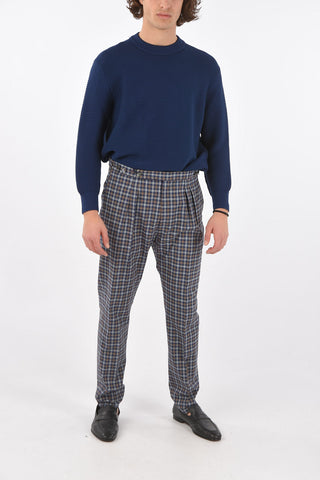 gun club check double pleat 4 pockets trousers