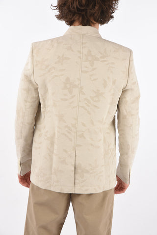 L'AMOUR floral-patterned center vent notch lapel LA VESTE MOULIN double-breasted blazer