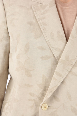 L'AMOUR floral-patterned center vent notch lapel LA VESTE MOULIN double-breasted blazer