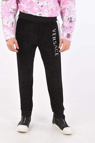Chenille Track Pants with Embroidered Logo